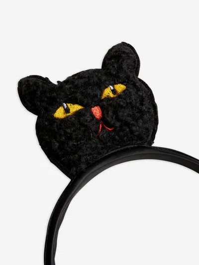 Mini Rodini Girls Fluffy Cat Headband In Black