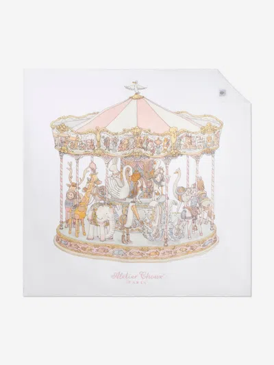 Atelier Choux Baby Girls Grand Carousel Swaddle In Pink