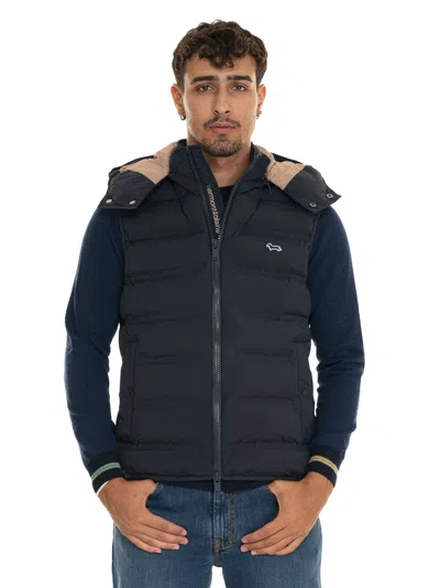 Shop Harmont & Blaine Quilted Gilet In Blue