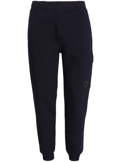 Shop C.p. Company Cotton Diagonal Sports Trousers In Blue