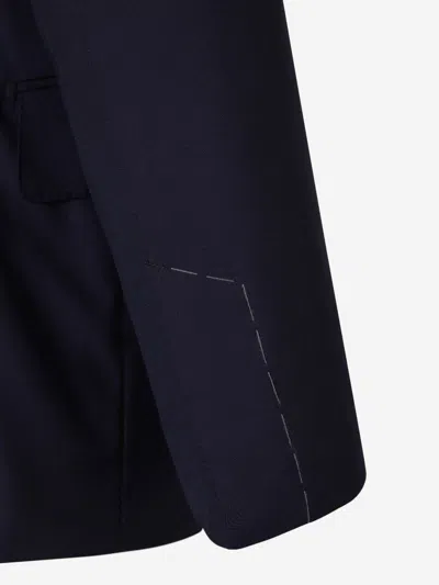 Shop Tom Ford Plain Wool Suit In Dark Blue