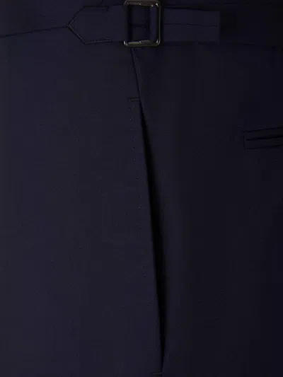 Shop Tom Ford Plain Wool Suit In Dark Blue