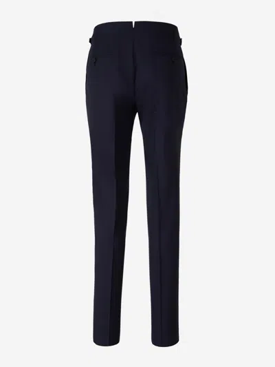 Shop Tom Ford Plain Wool Suit In Midnight Blue