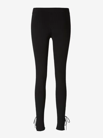 Shop Tom Ford Ribbed Knit Leggings In Black