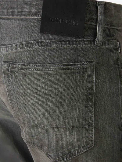 Tom Ford Slim-fit Selvedge Jeans In Logo Patch On The Side And Back