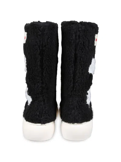 Marni Faux-fur Ankle Boots In Black