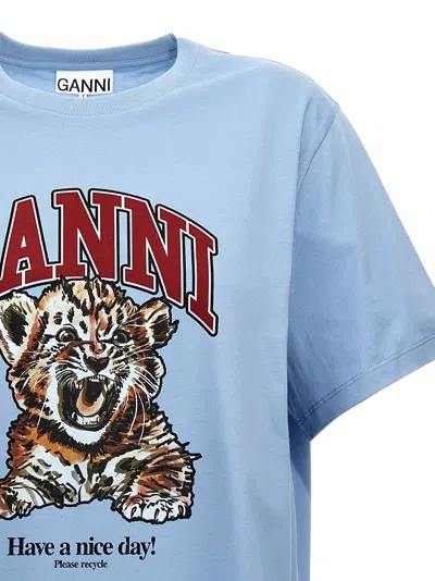 Ganni Basic Jersey Tiger Relaxed T-shirt In Multi