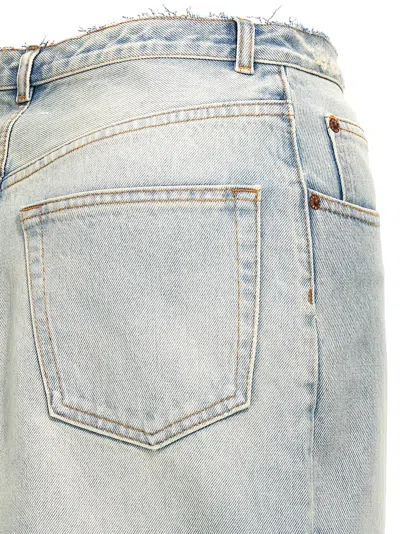 Mm6 Maison Margiela Blue Slit Denim Maxi Skirt