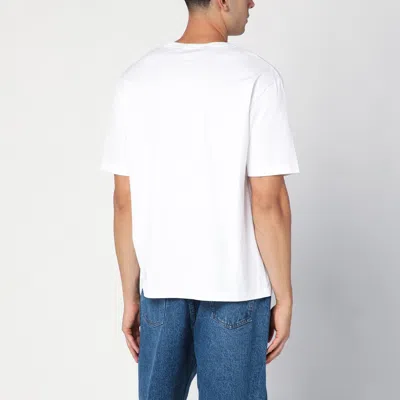 Palm Angels White Short-sleeved T-shirt With Monogram Pa Embroidery