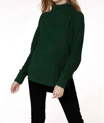 Bobi Raglan Turtleneck Sweater In Hunter In Green