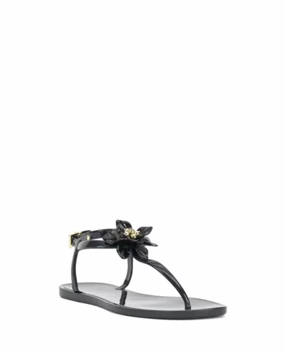 Vince Camuto Jelynn Beaded Flower Embellished Thong Sandals In Black