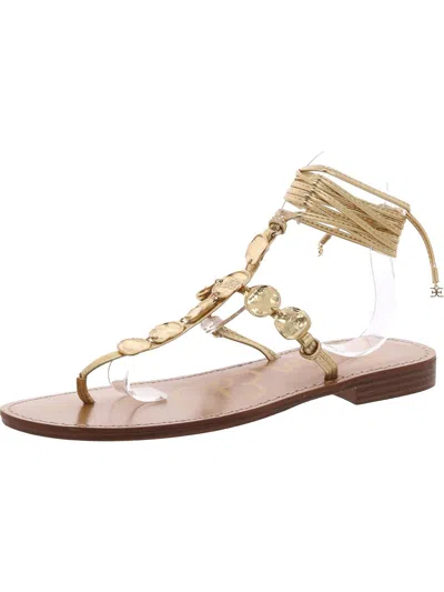 Sam Edelman Deirdre Wrap Sandal Gold Mine Metallic In Gold