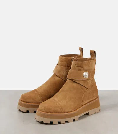Jimmy Choo Meena Suede Ankle Boots In Brown