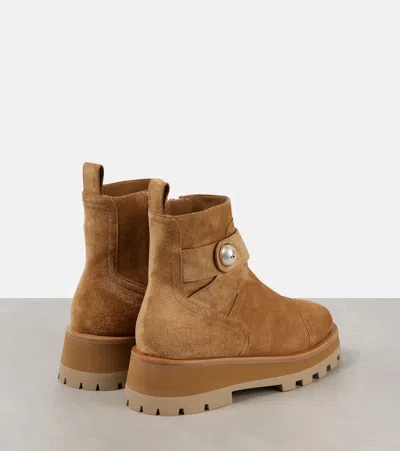 Jimmy Choo Meena Suede Ankle Boots In Brown