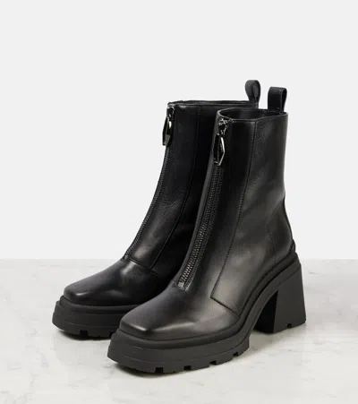 Jimmy Choo Eugenie 80 Womens Zipper Leather Ankle Boots In Black