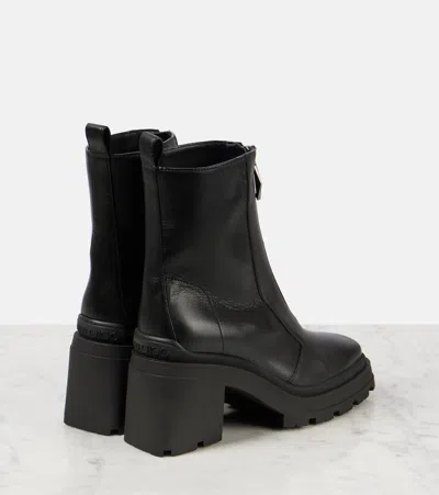 Jimmy Choo Eugenie 80 Womens Zipper Leather Ankle Boots In Black