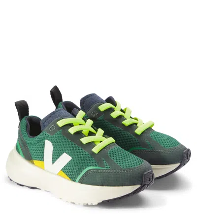 Veja Green Sneakers For Boy With Logo In Green