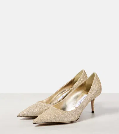 Jimmy Choo Love 65 Glitter Pumps In Gold