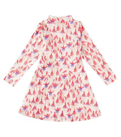 Mini Rodini Fuchsia Cotton-blend Dress In Red