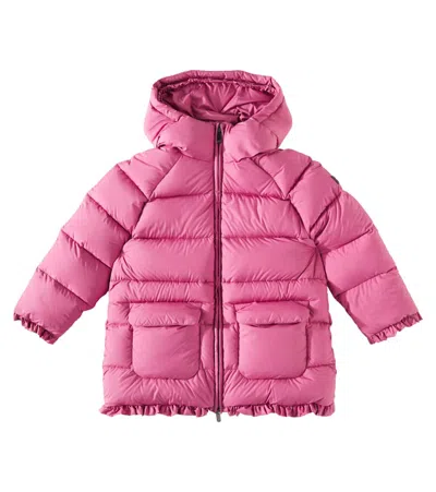 Il Gufo Ruffled Down Coat In Pink
