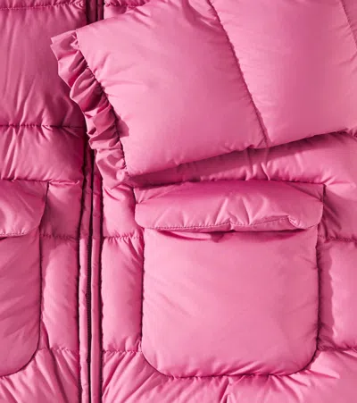 Il Gufo Ruffled Down Coat In Pink