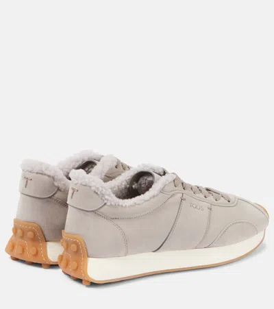 Tod's T Vintage Suede Sneakers In Grey