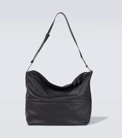 Dries Van Noten Leather Shoulder Bag In Black