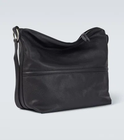 Dries Van Noten Leather Shoulder Bag In Black
