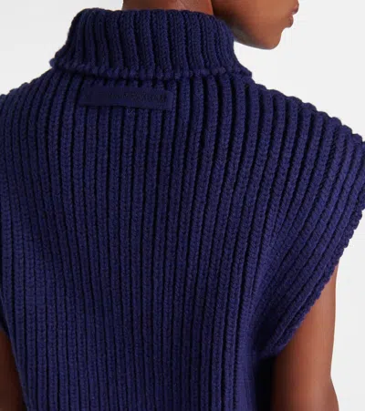 Shop Victoria Beckham Turtleneck Sweater Vest In Blue