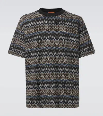 Missoni Man T-shirt Midnight Blue Size Xxl Cotton In White