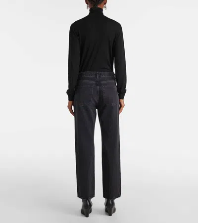 Agolde Organic-cotton Straight-leg Jeans In Black