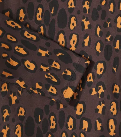Mini Rodini Brown T-shirt Pour Fille Avec Leopard Print In Brown