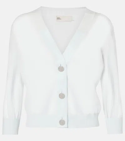 Shop Tory Burch Cotton Cardigan In Blue