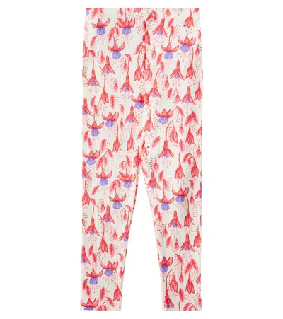 Mini Rodini Fuchsia Cotton-blend Leggings In Multicoloured