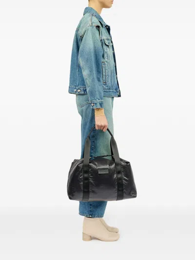 Mm6 Maison Margiela Crunched Weekend Bag In Black