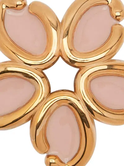 Oscar De La Renta Enamel O Flower Earrings In Gold