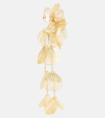 Self-portrait Embellished Gold-plated Clip-on Earrings In Gold