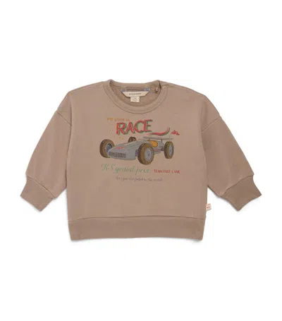 Shop Konges Sløjd Cotton-blend Racer Sweatshirt (3-36 Months) In Beige