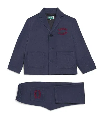 Shop Kenzo Blazer And Trousers Set (2-14 Years) In Navy