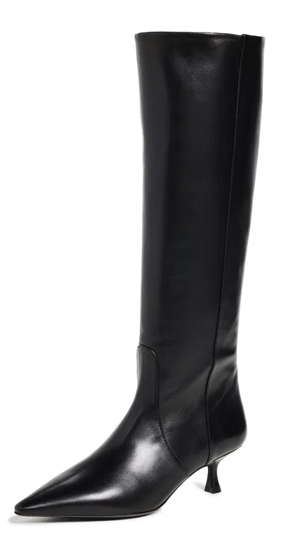 Stuart Weitzman Pull-on Stuart Boots With Stiletto Heel 8cm In Black