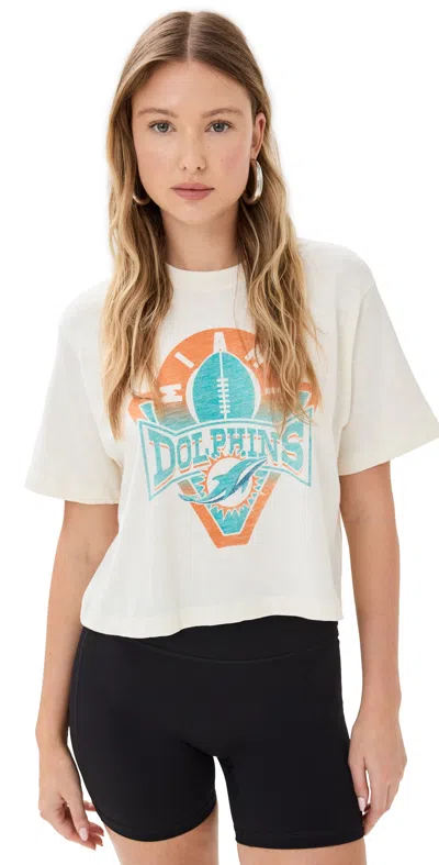 Junk Food Dolphins Crop Tee White In White