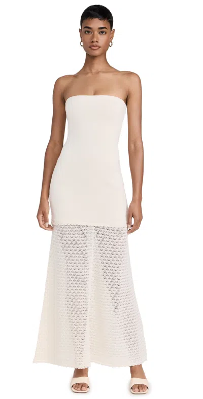 Posse Romy Crochet-trimmed Maxi Dress In Neutral