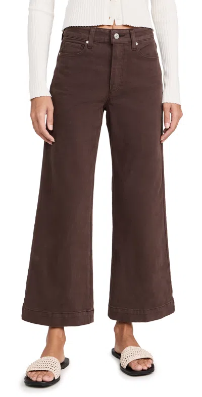 Paige Anessa Cropped Wide Leg Jeans In Rich Chocolate In Rich Chocolate