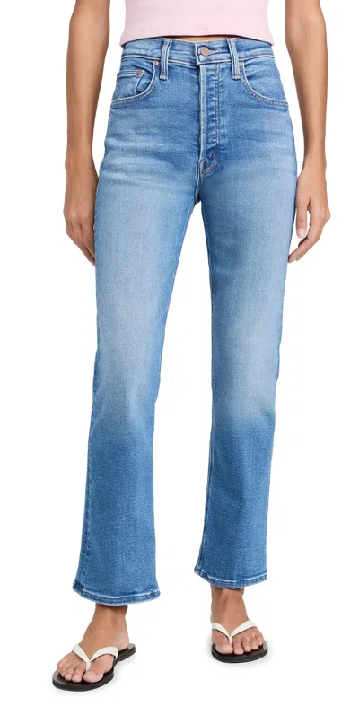 Mother The Hustler Roller Ankle Wide Leg Jeans In Work Hard Play Hard