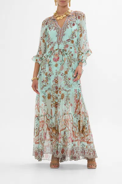 Camilla Embellished Floral Silk Maxi Dress
