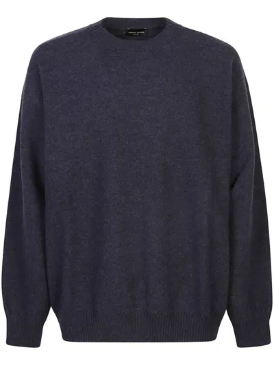 Roberto Collina Crewneck Knit Sweaters In Blue