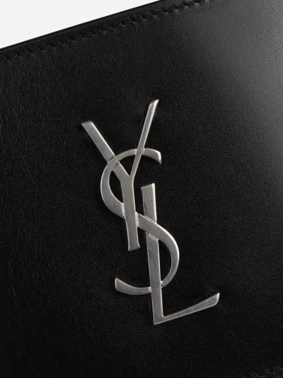 Saint Laurent Black Cassandra Wallet In Black