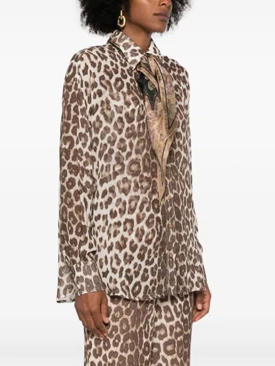 Shop Zimmermann Silk Shirt In Animalier1