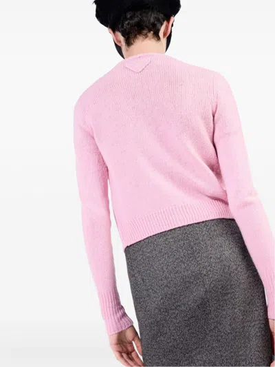 Shop Prada Cashmere Cardigan In Pink