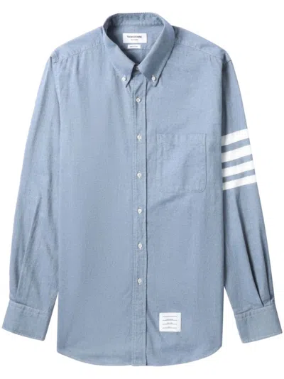 Shop Thom Browne Logo Shirt In Sky Blue